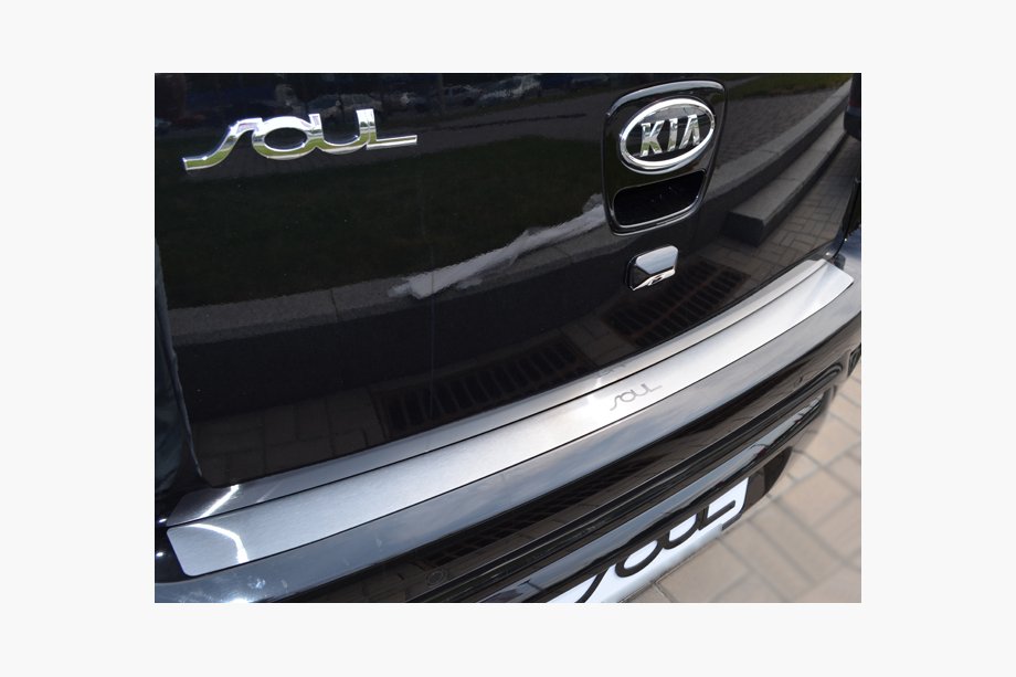 Kia Soul I 2008-2013 гг. Накладка на задний бампер Natanika (нержавейка) Image