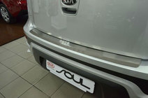 Kia Soul II 2013-2018 гг. Накладка на задний бампер с отбортовкой Natanika (нержавейка) фото 1