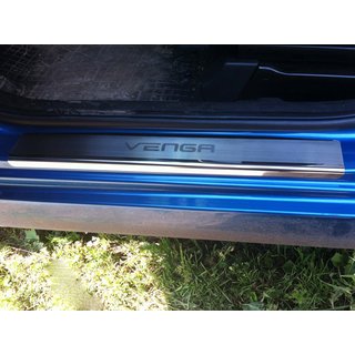 Накладки на пороги Natanika Premium (4 шт, нержавейка) Kia Venga 2010-2019 гг.