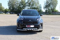 Kia Sportage 2015-2021 гг. Передняя защита ST009-15 (нержавейка) фото 2