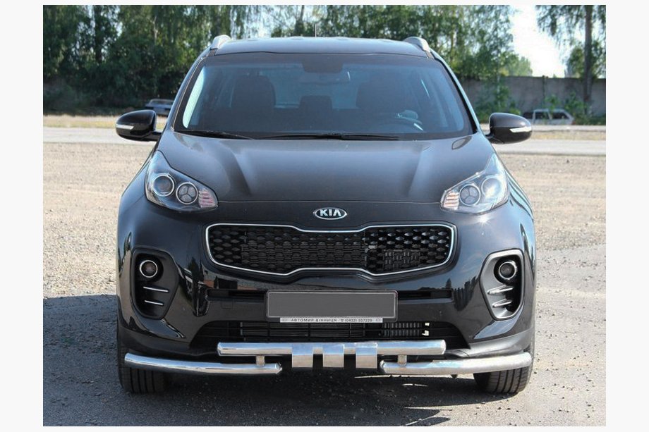 Kia Sportage 2015-2021 гг. Передняя защита ST009-15 (нержавейка) Image