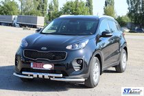 Kia Sportage 2015-2021 гг. Передняя защита ST009-15 (нержавейка) фото 4
