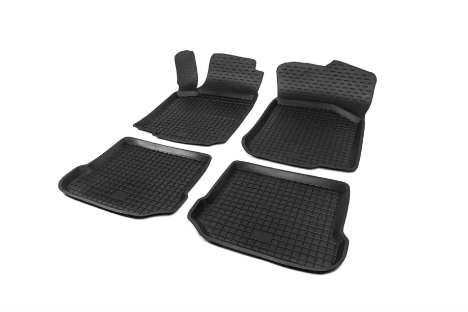 Skoda Fabia 2007-2014 гг. Резиновые коврики с бортиком (4 шт, Polytep)