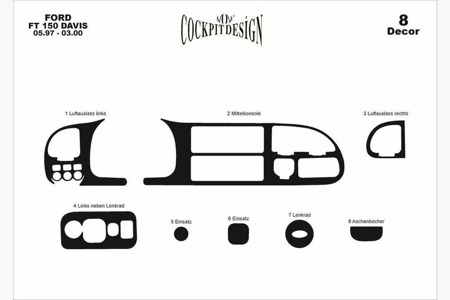 Ford Transit 1991-2000 гг. Накладки на Панель Приборов (1997-2000) Дерево Фото 4