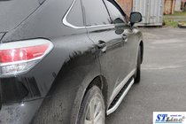Lexus RX 2009-2015 гг. Боковые Подножки RedLine Black (2 шт, Алюминий) фото 4