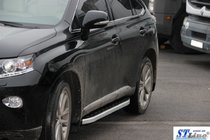 Lexus RX 2009-2015 гг. Боковые Подножки RedLine Black (2 шт, Алюминий) фото 7