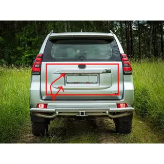 Хромированная накладка над номером (Дизайн 2018) Toyota Land Cruiser Prado 150 2009-2023 гг. фото 1