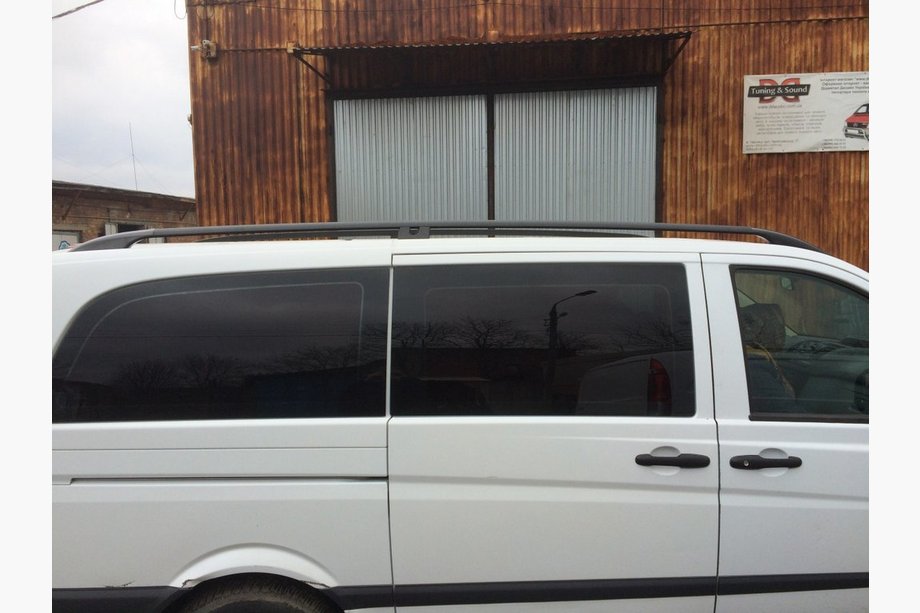 Mercedes Vito W639 2004-2014 гг. Черные рейлинги CAN Оригинальный дизайн (металлические ножки) Фото 4