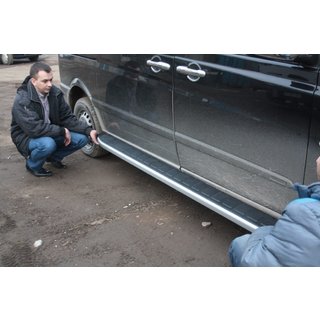 Боковые Подножки Tayga V2 (2 шт., Алюминий) Mercedes Vito W639 2004-2014 гг. фото 4