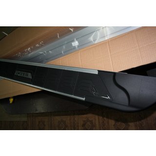 Боковые Подножки RedLine Black (2 шт., Алюминий) Mercedes Vito W638 1996-2003 гг. фото 3