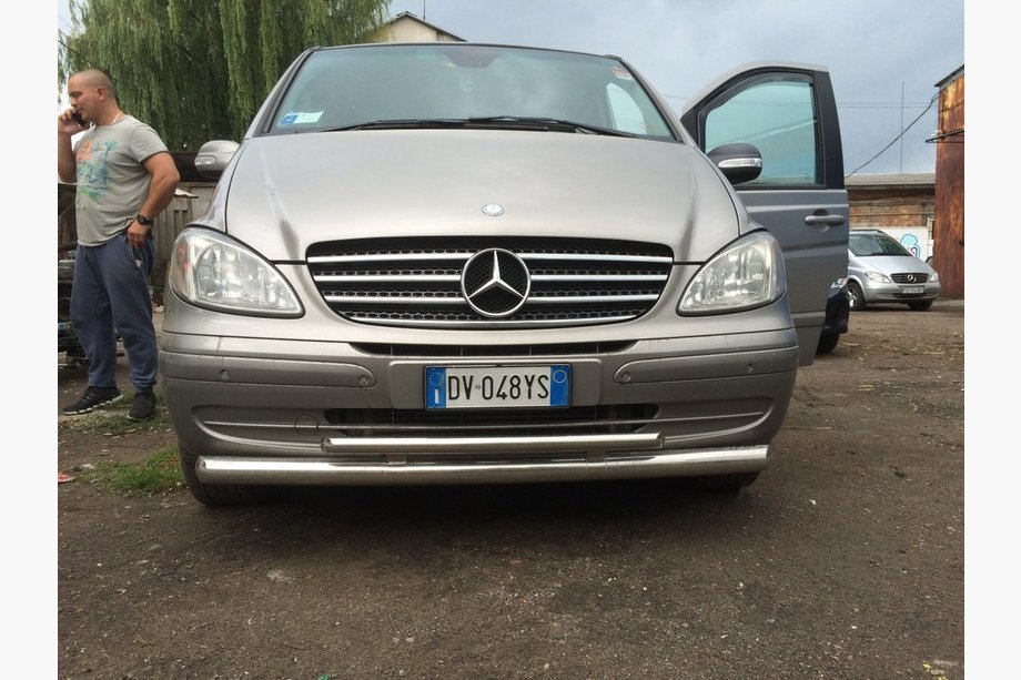 Mercedes Viano 2004-2014 гг. Передняя защита ST014 (нержавейка) Фото 7