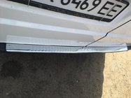 Накладка на задний бампер с загибом (Carmos V1, нержавейка) фото 3