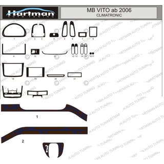 Накладки на панель приборов (модель с электронным климат-контролем) Mercedes Viano 2004-2014 гг.