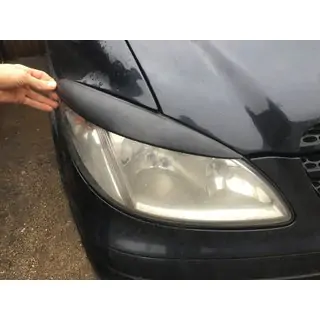 Реснички на фары прямые (черный мат) Mercedes Viano 2004-2014 гг. фото 1
