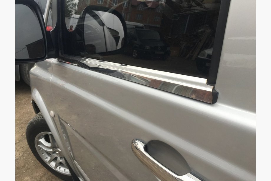 Mercedes Viano 2004-2014 гг. Молдинги на окна Нержавеющая сталь (2 шт.) OmsaLine - Итальянская Нержавейка Фото 2