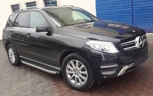Mercedes GLE/ML сlass W166 2011-2018 гг. Боковые Подножки BlackLine (2 шт., Алюминий) фото 1