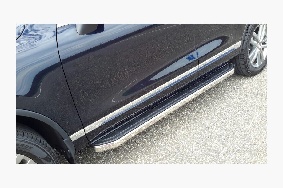 Volkswagen Touareg 2010-2018 гг. Боковые Подножки Original V1 (2 шт., Алюминий) Image