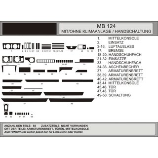 Накладки на панель приборов (Hartman) Mercedes E-сlass W124 1984-1997 гг.