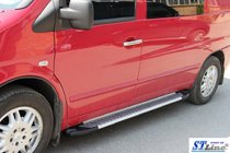 Mercedes Vito W638 1996-2003 гг. Боковые Подножки Line (2 шт., Алюминий) фото 3