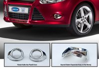 Ford Focus III 2011-2017 гг. Хром накладки на противотуманные фары (2 шт., пластик) фото 1