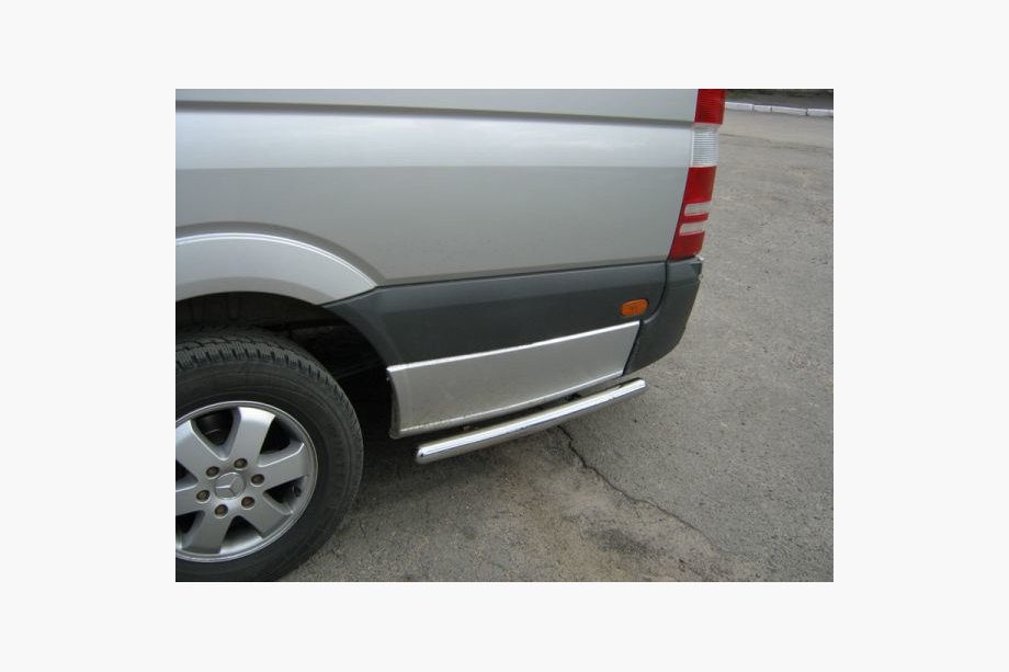 Mercedes Sprinter W907/W910 2018- гг. Боковые трубы за задним колесом (2 шт., нержавейка) Фото 5