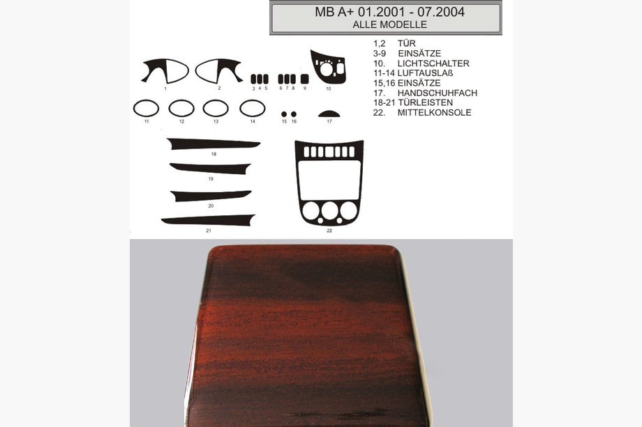 Mercedes A-сlass W168 1997-2004 гг. Акция! Накладки на панель приборов (1997-2001) Image