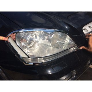 Хромированные накладки на фары (2 шт, пластик) Mercedes ML W164 2005-2011 гг.