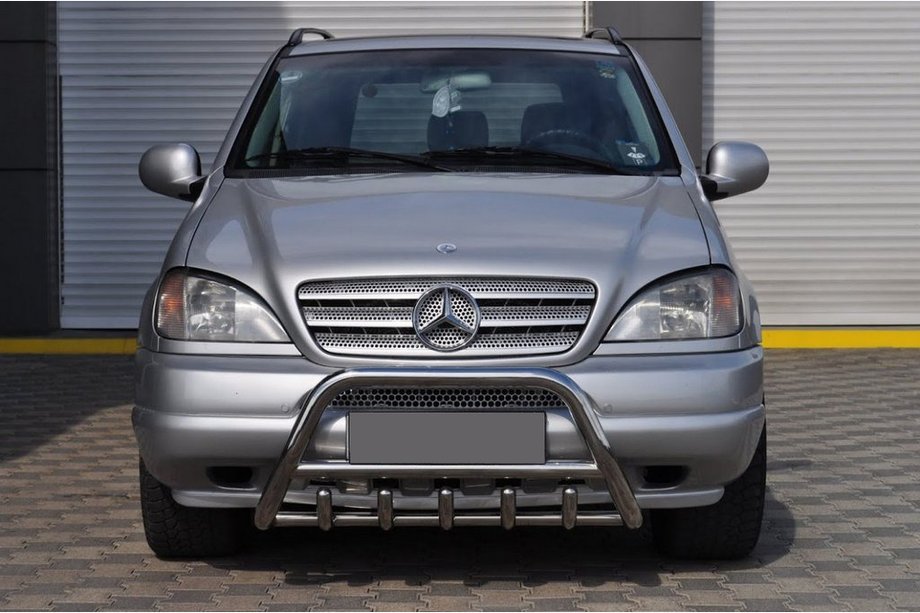 Mercedes ML W163 1997-2005 гг. Защита переднего бампера (нерж. сталь) Image