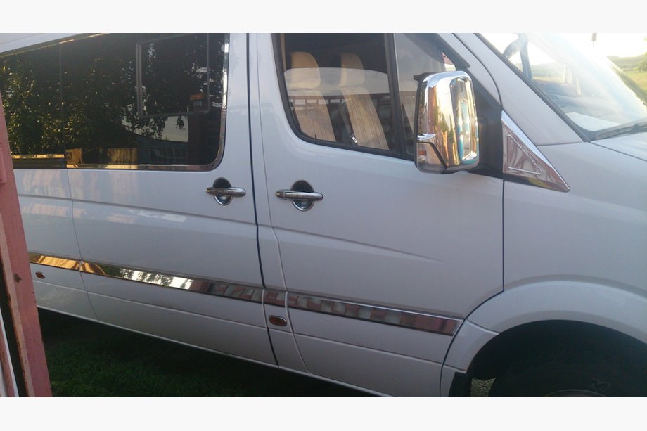 Volkswagen Crafter 2006-2016 гг. Накладки на двери из нержавеющей стали ExtraLong. OmsaLine - Итальянская Нержавейка Фото 4
