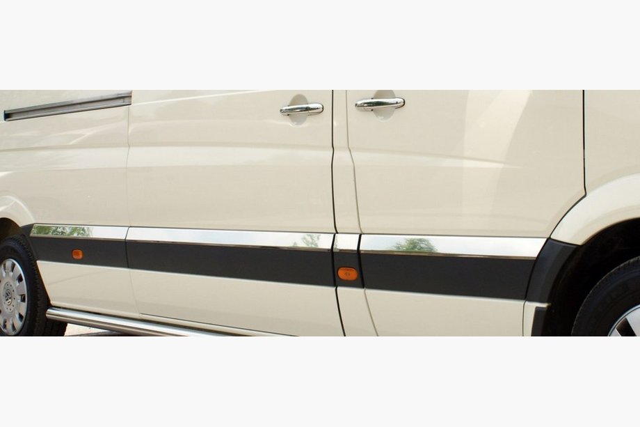 Volkswagen Crafter 2006-2016 гг. Накладки на двери из нержавеющей стали ExtraLong. OmsaLine - Итальянская Нержавейка Фото 2