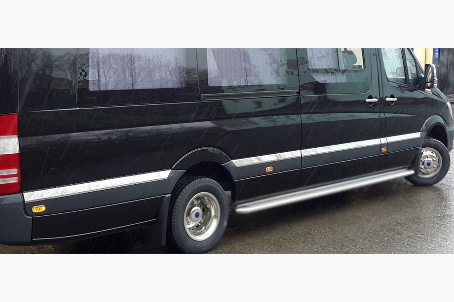 Volkswagen Crafter 2006-2016 гг. Накладки на двери из нержавеющей стали ExtraLong. OmsaLine - Итальянская Нержавейка Фото 3