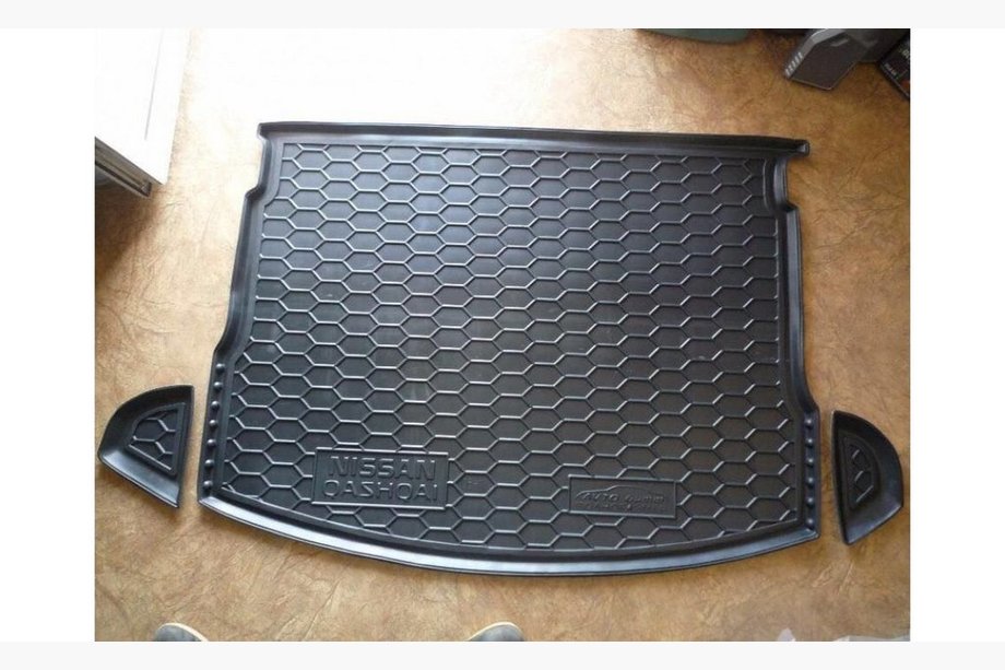 Nissan Qashqai 2007-2010 гг. Коврик багажника полноразмерное запасное колесо (Autogumm, резина) Image