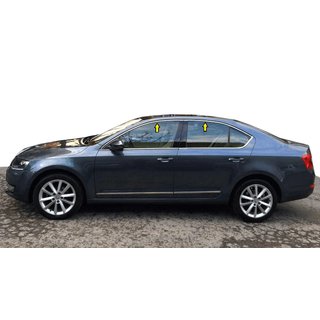 Верхние молдинги окон нержавейка (4 шт) Skoda Octavia III A7 2013-2019 гг. фото 1