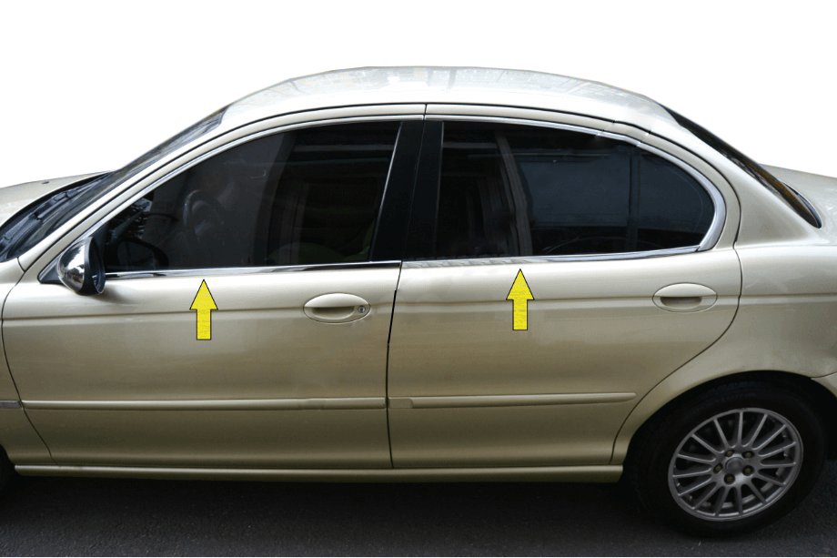 Jaguar X-Type Нижняя окантовка стекол (нерж) Image