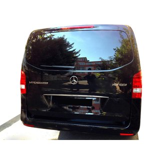 Узкая накладка из нержавейки над номером Mercedes Vito/V-class W447 2014- гг. фото 1