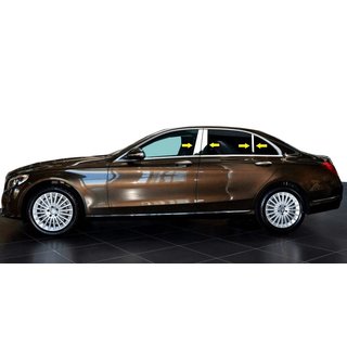 Накладки на дверные стойки из нержавеющей стали Mercedes C-сlass W205 2014-2021 гг.