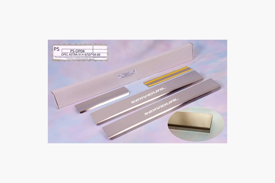 Opel Insignia 2008-2017 гг. Накладки на пороги Natanika Standard (4 шт, нержавейка) Image