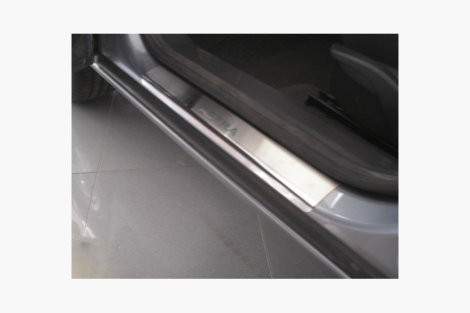 Opel Astra H 2004-2013 гг. Накладки на Пороги Nataniko (4 шт., Нержавейка) Image