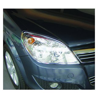 Накладки на Фары (HB, 2 шт, пластик) Opel Astra H 2004-2013 гг.