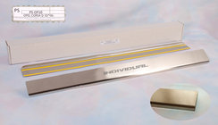 Opel Corsa C 2000-2006 гг. Накладки на пороги Natanika Standard (4 шт, нержавейка) фото 1