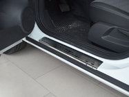 Opel Corsa D 2007-2014 гг. Накладки на пороги Natanika Premium (4 шт, нержавейка) фото 1