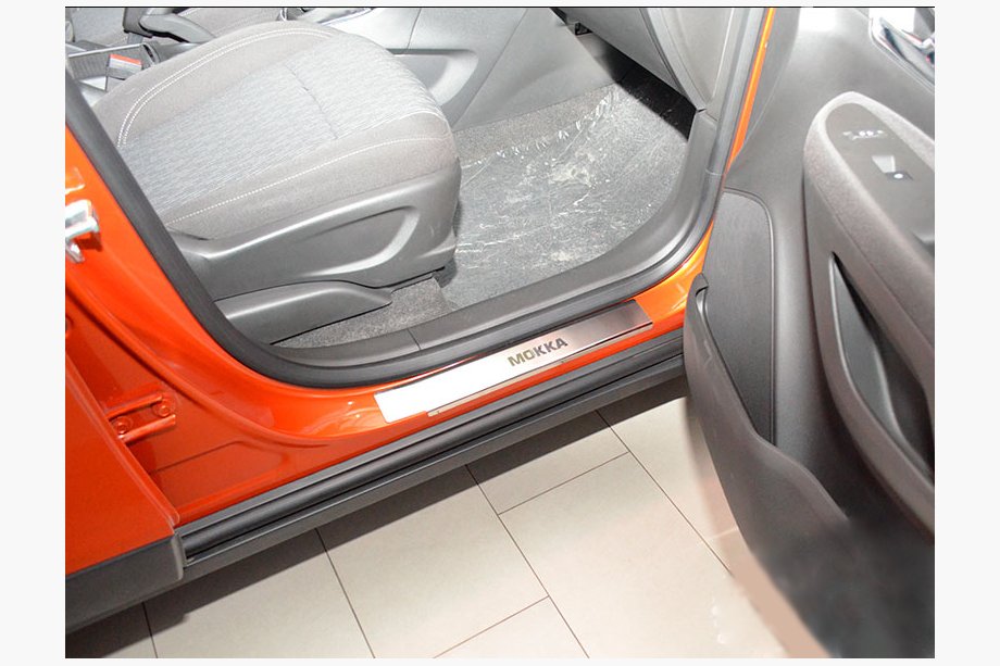 Opel Mokka 2012-2021 гг. Накладки на Пороги Nataniko (4 шт., Нержавейка) Image