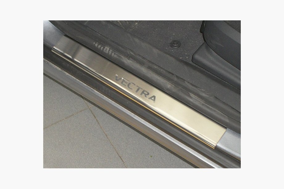 Opel Vectra C 2002-2008 гг. Накладки на Пороги Nataniko (4 шт., Нержавейка) Image