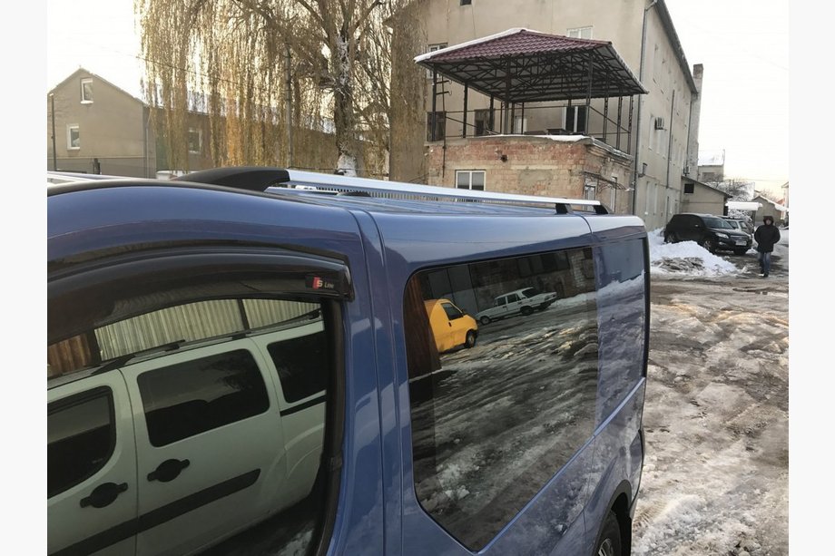 Opel Vivaro 2001–2015 гг. Рейлинги Хром (пластиковые ножки) Короткая, Чугунные Ножки Фото 2