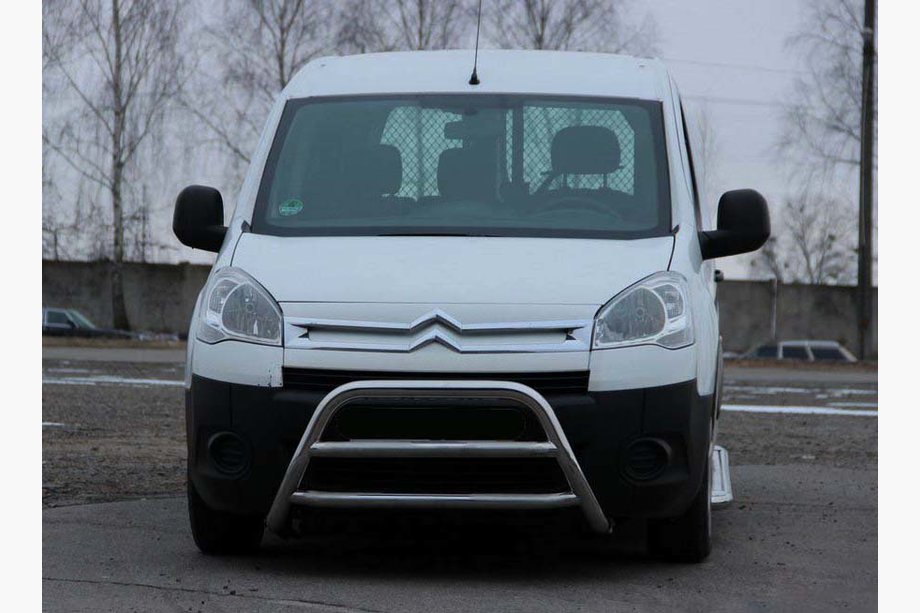 Peugeot Partner Tepee 2008-2018 гг. Защита переднего бампера WT022 (нержавейка) Image