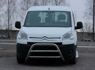 Peugeot Partner Tepee 2008-2018 гг. Защита переднего бампера WT022 (нержавейка) фото 1