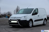 Peugeot Partner Tepee 2008-2018 гг. Защита переднего бампера WT022 (нержавейка) фото 2