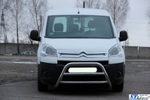 Peugeot Partner Tepee 2008-2018 гг. Защита переднего бампера WT022 (нержавейка) фото 4