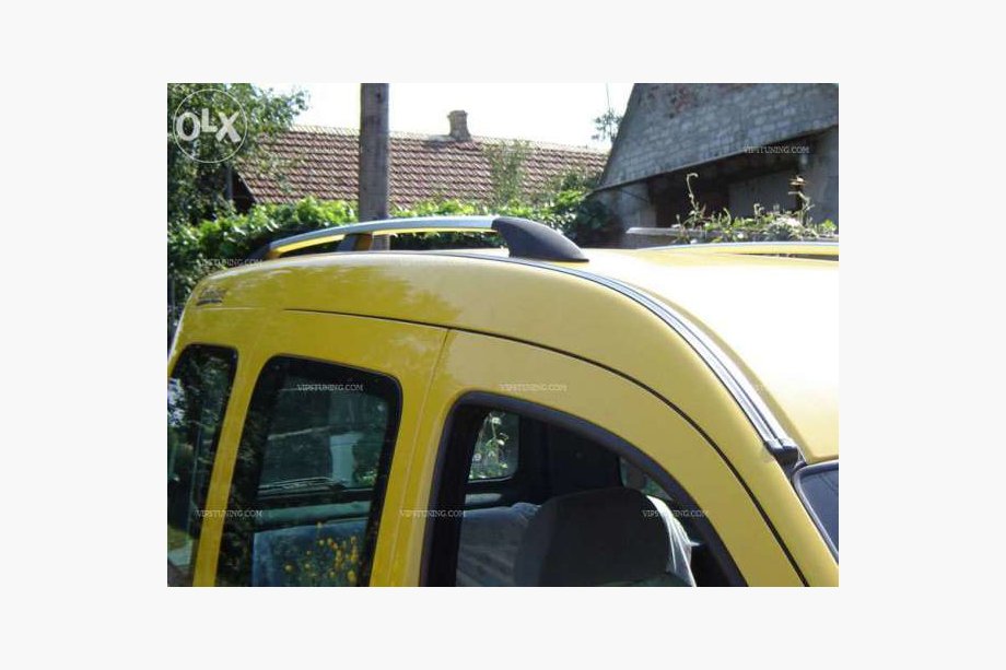 Renault Kangoo 1998-2008 гг. Хромированные Рейлинги Макси база, Пластиковые ножки Фото 2