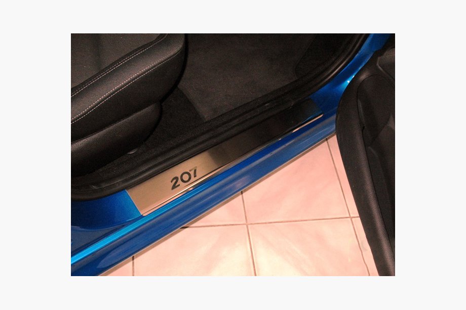 Peugeot 207 2006-2014 гг. Накладки на Пороги Nataniko (4 шт., Нержавейка) Image
